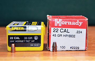 Flatnose bullets like make the Speer 33-grain TNT and Hornady 45-grain HP/Bee are good choices for loading the 218 Bee for lever-action rifles with tubular magazines.